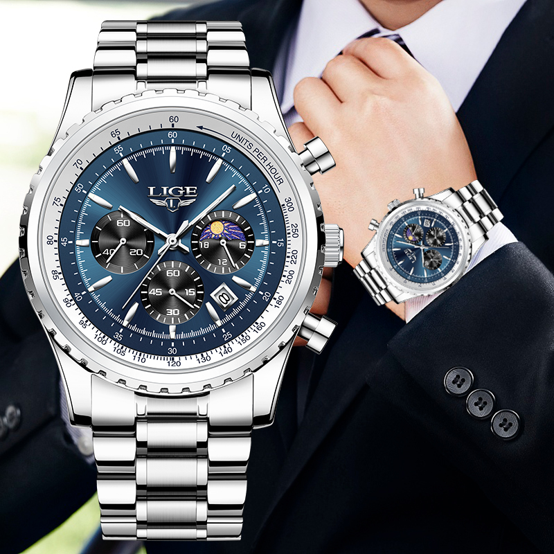 Smartwatch Watches For Men Brands - LIGE Brand Luxury Quartz Man Watch