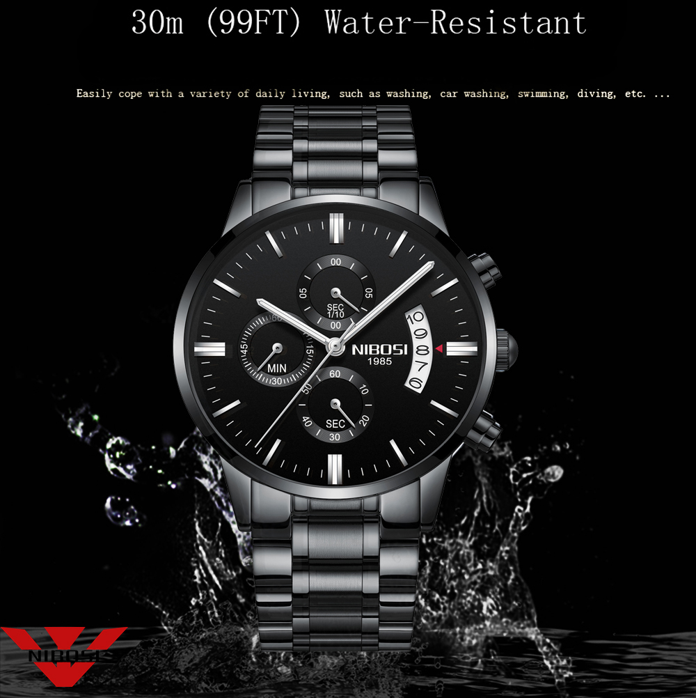 NIBOSI Stainless Steel Black Q - Smartwatch Watches For Men Brands 评论和价格