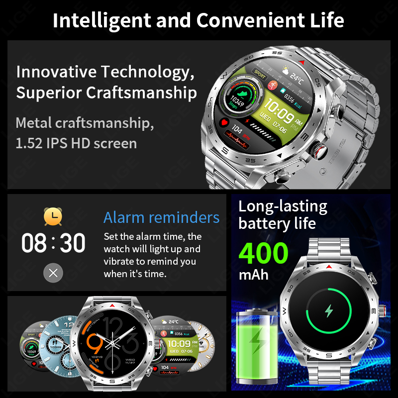 LIGE TWS Earbuds Bluetooth Hea - Smartwatch Noise Watches For Women 评论和价格
