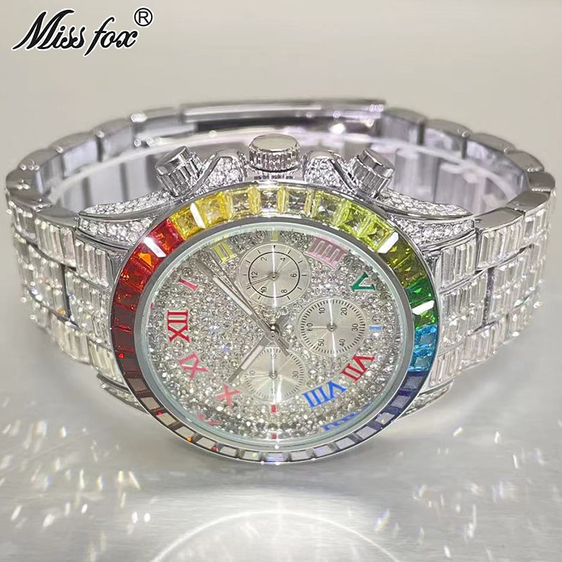 MISSFOX Luxury Iced Watch For  - Smartwatch Watches For Men Brands 评论和价格
