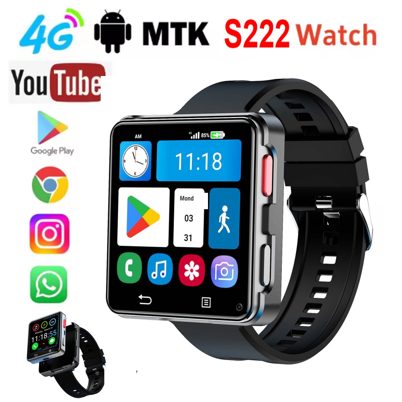 S222 Smart Watch 4G SI-M Card  - Smartwatch I Watches 评论和价格